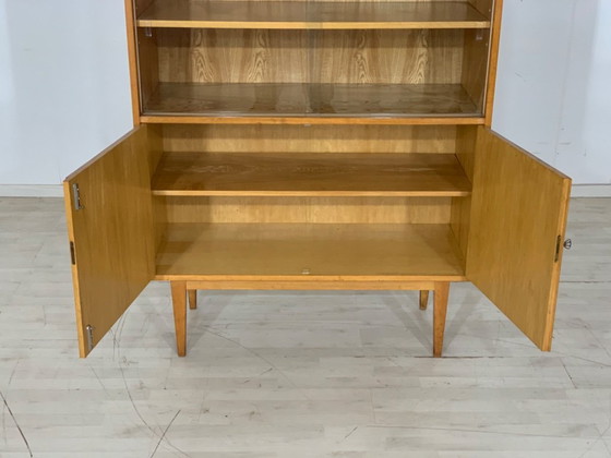 Image 1 of Mid century highboard cabinet display case vintage