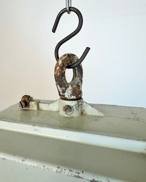 Image 1 of Grey Cast Aluminium Explosion Proof Lamp with Enameled Shade, 1970s