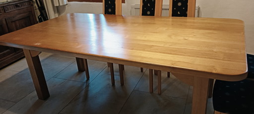 Exceptional dining table in solid chestnut wood, 220x110 cm – eettafels