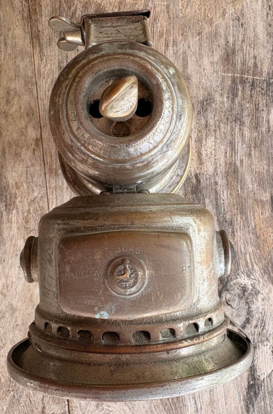 Image 1 of Antiguo Farol de Carburo Joseph Lucas Nº 133 "Calcia Club"-Tamaño Grande / Motocicleta (1910-1914, Eduardiano) - 100% original