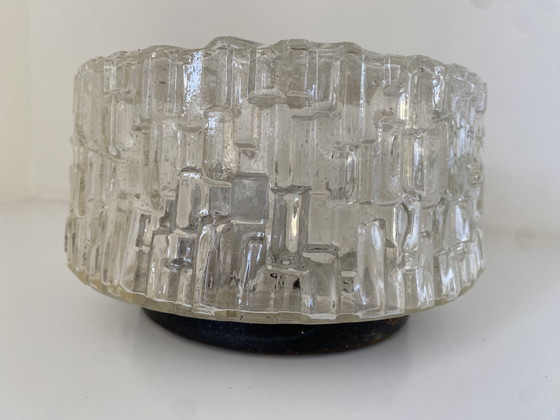 Vintage Glass Ceiling Light / Ceiling Lamp - 60s/70s – Metal (photo 4 of 9)