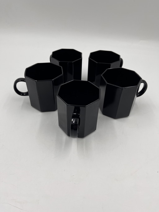 Lot De 5 Mugs Noir