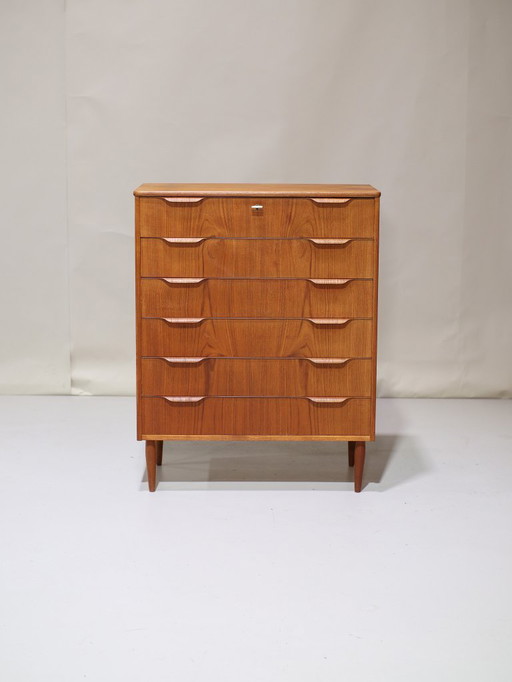 Chest of drawers teak Danish vintage plywood
