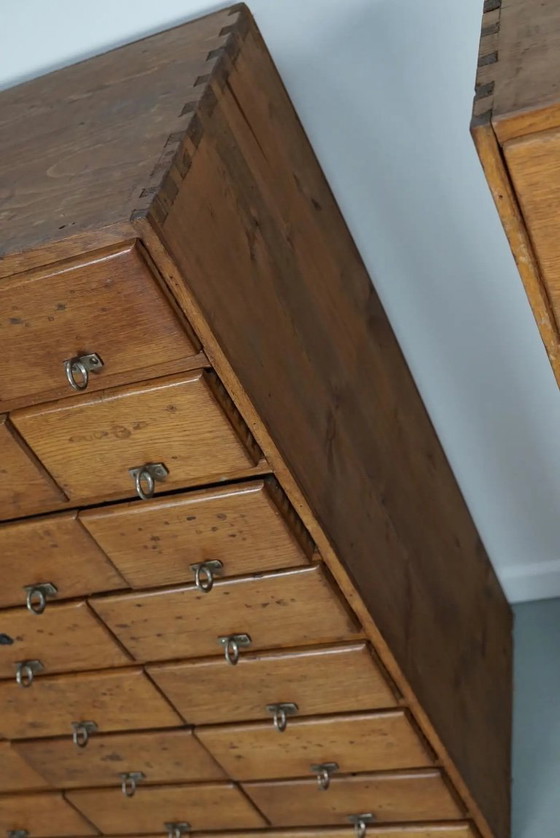 Image 1 of Vintage Duitse grenen en eiken apothekerskast, jaren 1950