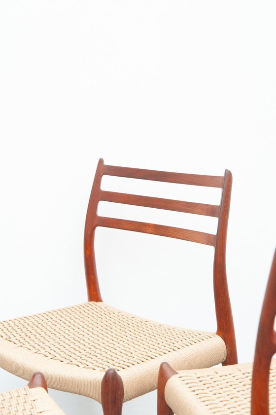 Image 1 of 6x Model 78 made of teak by Niels Otto Møller for J.L. Møller Møbelfabrik (1950s)