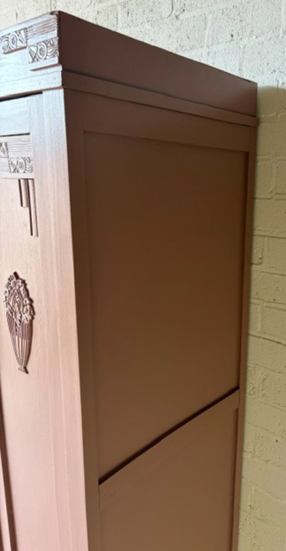 Antique vintage Art Deco wardrobe with mirror, restyled – Wood (photo 13 of 19)