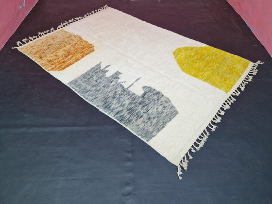Grand Tapis Berbère en laine naturelle fait main traditionnelle taille 3/4 m – Ahrend, Wool (photo 4 of 8)