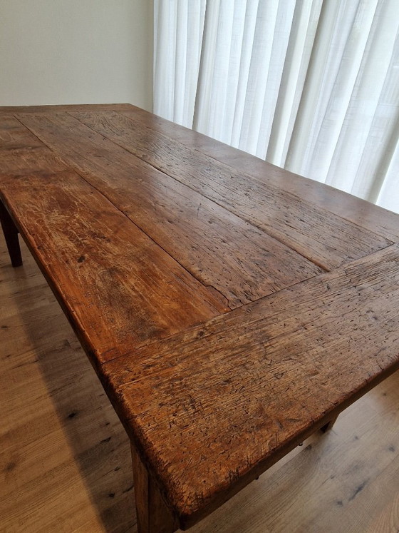 Antique Spanish Trestle Dining Table - Solid Wood & Wrought Iron (200x89 cm) (photo 9 of 9)