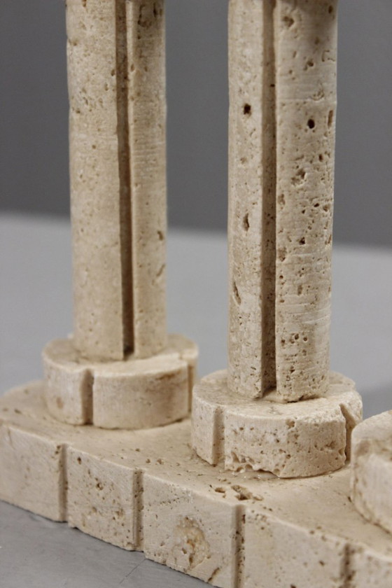 Image 1 of Sculpture vintage ruines acropole en travertin Italie 1970s