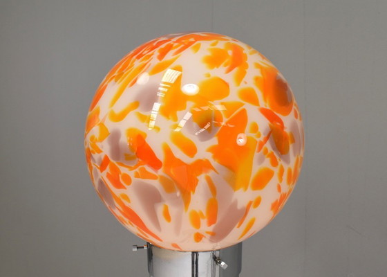 Image 1 of Goffredo Reggiani Lámpara de pie en cristal de Murano, mármol y cromo - Italia, 1970s