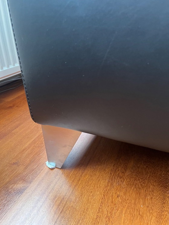 Image 1 of Antonio Ricci black leather 3-seater sofa