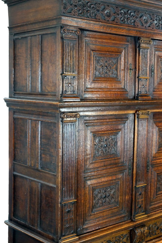 Image 1 of 17th century Dutch pilaster cabinet.