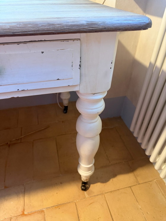 Bureau Dialma Brown DB001709, Chêne brossé, 3 tiroirs, Bureaux, Bois, Crème (photo 4 sur 11)
