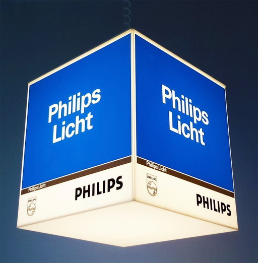 Lampada da soffitto vintage unica / insegna al neon Philips anni '70