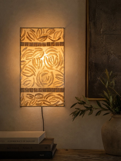 Applique murale en coquille d'huître – Décoration unique faite à la main 🐚✨ – wandlampen, Fiberglass, Metal