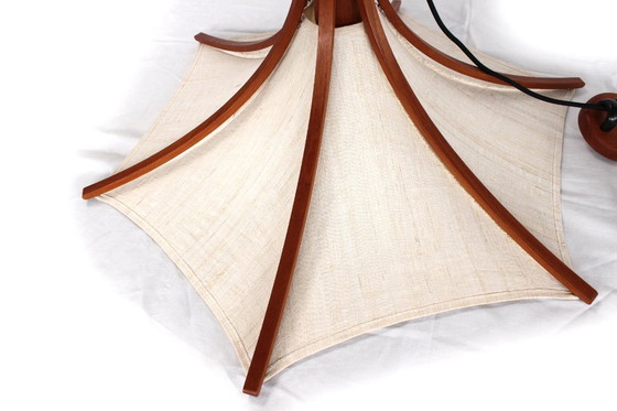 Image 1 of wie neu! DOMUS Danish Mid Century Teak Pendelleuchte, höhenverstellbar, Lampe, Vintage Deckenleuchte