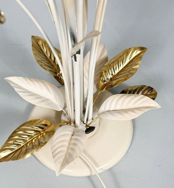 Image 1 of Lámpara de pie floral, estilo Hollywood Regency, años 70