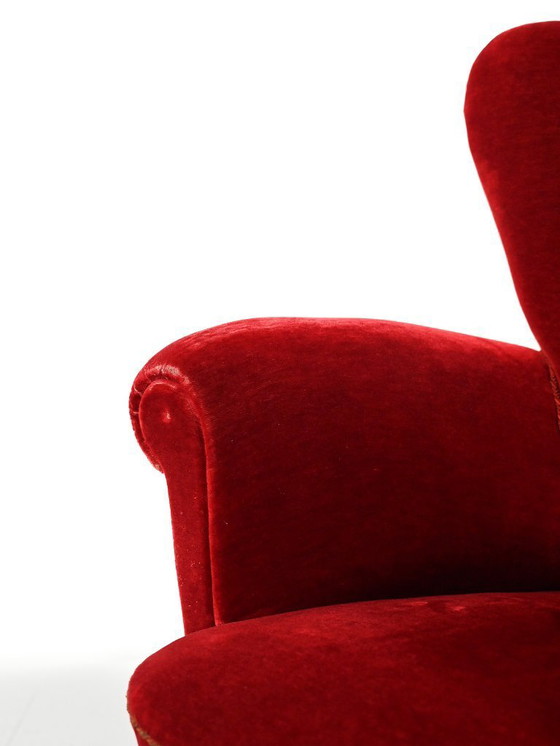 Image 1 of Coppia di poltrone svedesi con schienale a conchiglia degli anni '40