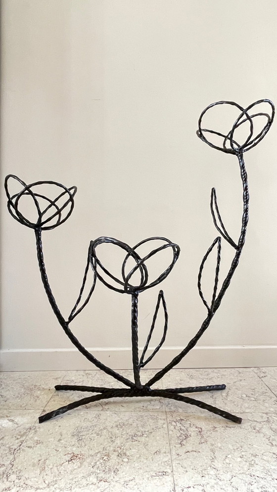 Image 1 of Mensola per piante in acciaio curvo vintage