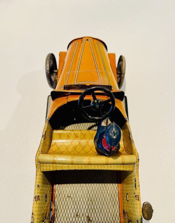 Image 1 of Voiture de tourisme décapotable Lehmann Velleda avec figurine de pilote EPL 730 1900-1910 JOUET EN FER-BLANC