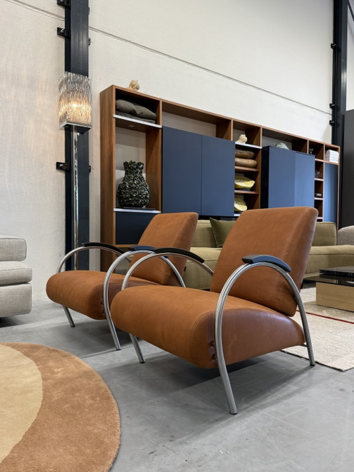2 Gelderland 5770 Lotus fauteuil bruin leer