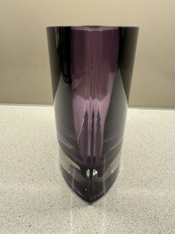 Image 1 of Vintage Krosno Poland Vase – Amethyst Purple Glass – Handmade
