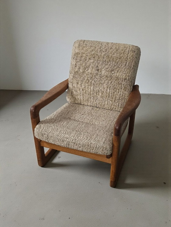 Image 1 of Mid Century Teak 2 Seater Sofa + Armchair Holstebro Møbelfabrik Made in Denmark 1970s