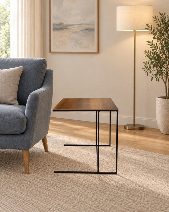 COMO NUEVO Minotti Mesa auxiliar Walnut + GARANTÍA, Mesas auxiliares, Madera, Metal, Marrón, Minimalisme (foto 2 de 7)