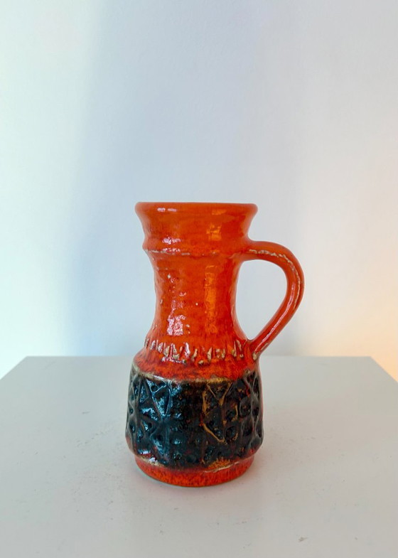 Image 1 of Lampe de table Fat Lava - fabriquée à partir d'un vase Jasba original des années 1970.