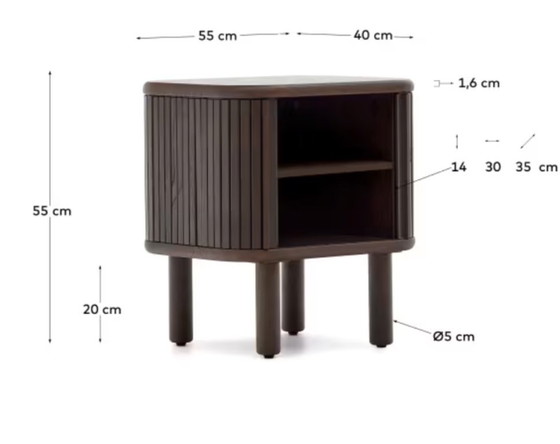 Image 1 of 2 comodini Kave Home Mailen in impiallacciatura di frassino scuro, 50x55 cm