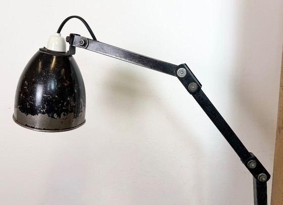 Image 1 of Industriële, zwarte, verstelbare wandlamp van Memlite, jaren 60.