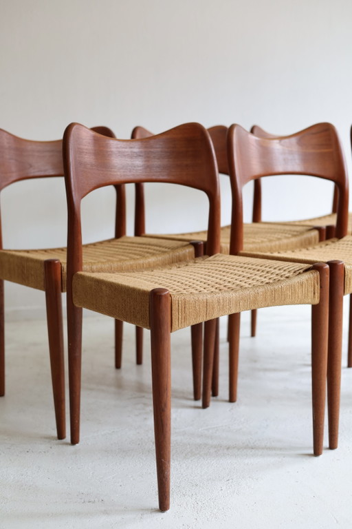 Set di 6 sedie da pranzo Arne Hovmand Olsen – eetkamerstoelen, Wood (photo 2 of 6)