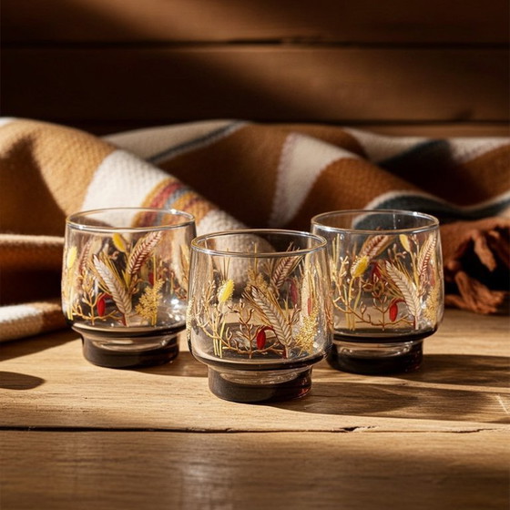 Image 1 of Verres fumés Luminarc Tivoli Vintage Harvest Design des années 1970 - Lot de 3