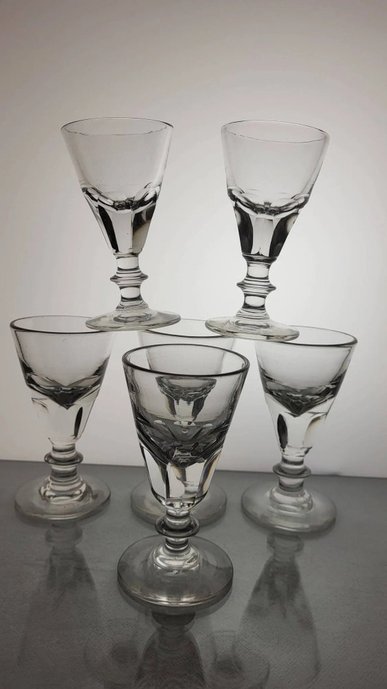 6 bicchieri da bistrot del 19° secolo – Bicchieri e caraffe, Cristallo, Vetro (photo 2 of 5)