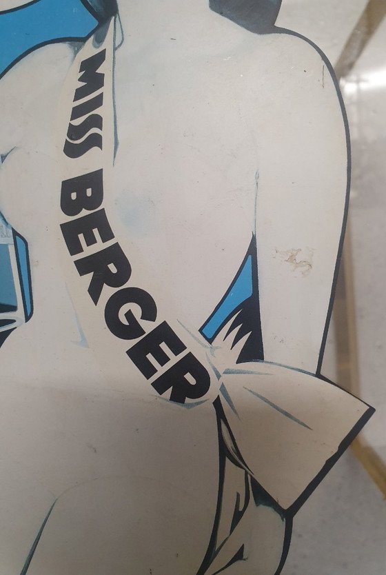 Image 1 of Vintage Miss Berger blikken silhouet – pin-up uit de jaren 50 – Pastis 45 – 46 cm