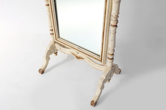 Image 1 of Mid Century - Miroir de coiffeuse en bois français de style baroque