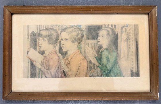 Jan Toorop 1859-1928 / 3 Original Lithographs & prints - The Sacrifice 1927 – Paper, Wood (photo 3 of 15)