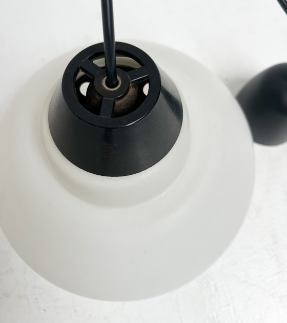 Image 1 of Round Opal Glass Ceiling Lamp by Philips, 1950's