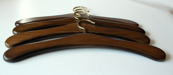 Image 1 of Grucce robuste e di alta qualità (4 pezzi) in legno (noce) e ottone, stile vintage