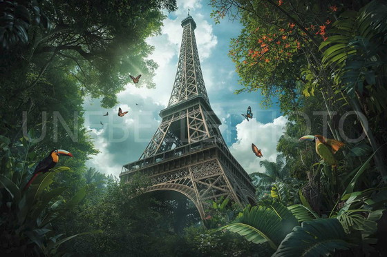 Image 1 of Photo imprimée sur plexiglass / La tour Eiffel en amazonie