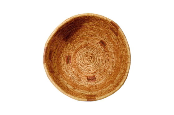 Cesta artesanal tejida con hojas de ratán, África Occidental, 25x16cm – Objetos decorativos, Rattan (photo 3 of 6)