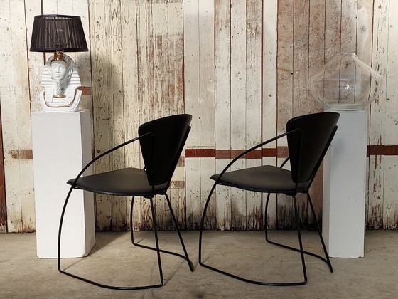 Image 1 of Set of 2 vintage "Linda" chairs - Arrben Italy, 1980s