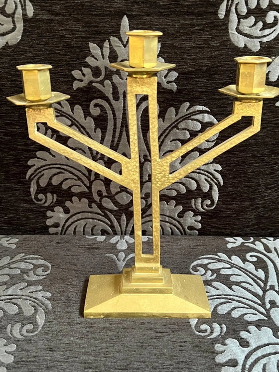 Paire de chandeliers Art déco. – Bougeoirs et chandeliers, Bronze, Art Deco (photo 3 of 6)
