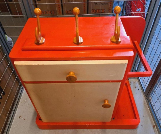 Image 1 of Shoe/wardrobe cabinet, 50s/60s, solid wood, lacquered