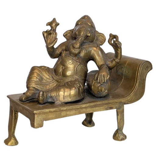 Antique Bronze Reclining Ganesha – 117 – beeldhouwkunst (photo 2 of 8)