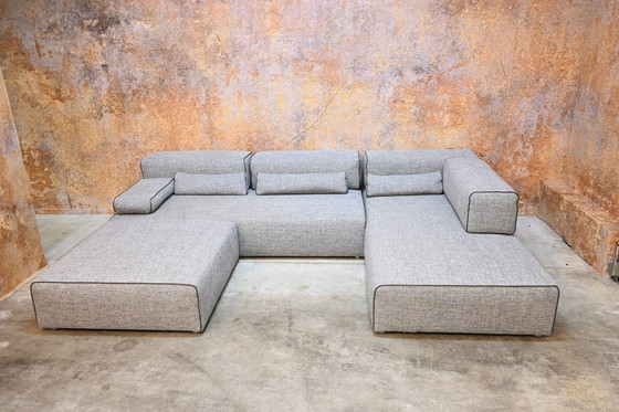 Image 1 of Sofá esquinero de tela gris Leolux Ponton Next design elements