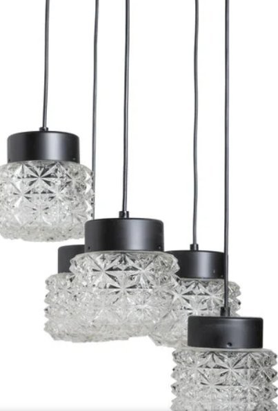 Image 1 of Lampe suspendue cascade de Raak Design en verre 1960.