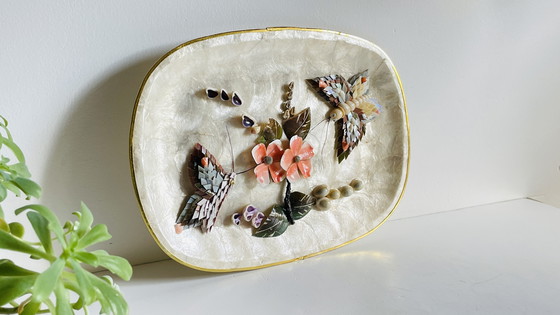 Image 1 of Vassoio vintage in madreperla e conchiglia