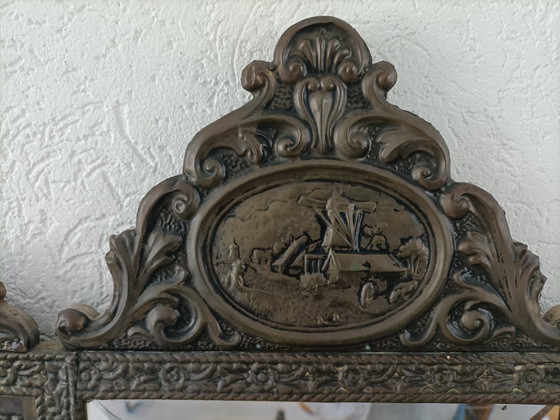 Image 1 of Vintage Hallway Mirror with Clothing Brushes