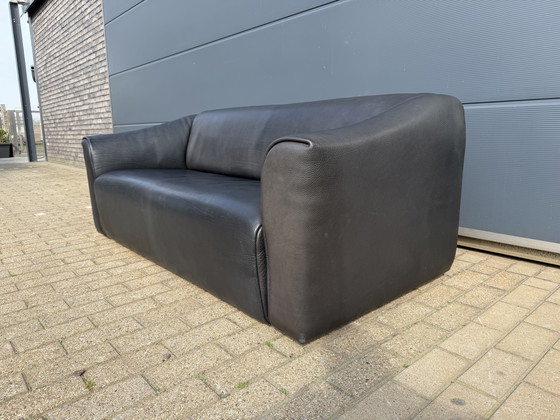 Image 1 of De Sede DS47 3-Sitzer in Büffelleder 5 mm NECK Schwarzes Leder, ausziehbarer Sitz